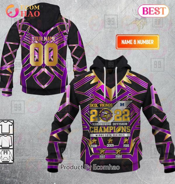 Personalized NFL Minnesota Vikings champions V2 3D Hoodie