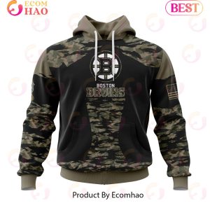 NHL Boston Bruins Honors Veterans And Military Members Kits 3D Hoodie