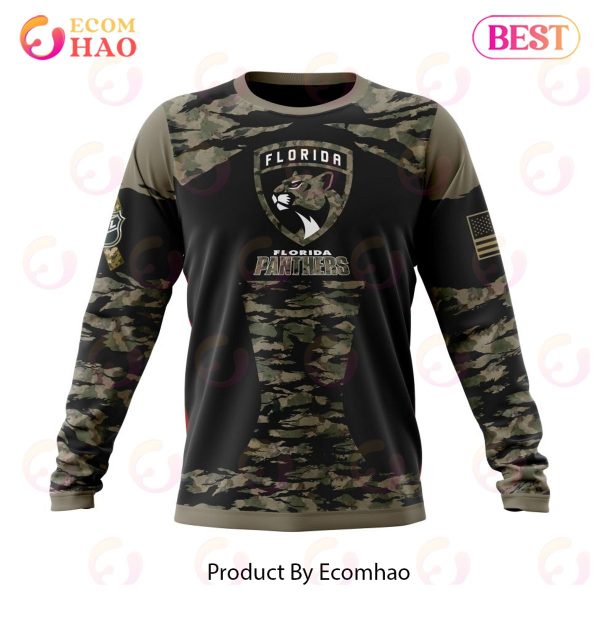 NHL Florida Panthers Honors Veterans And Military Members Kits 3D Hoodie