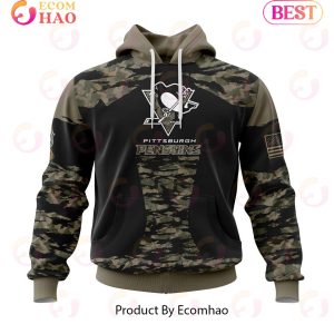 NHL Pittsburgh Penguins Honors Veterans And Military Members Kits 3D Hoodie