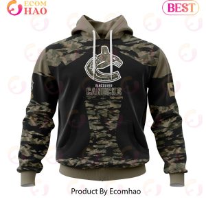 NHL Vancouver Canucks Honors Veterans And Military Members Kits 3D Hoodie