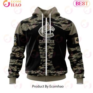 NHL Vancouver Canucks Honors Veterans And Military Members Kits 3D Hoodie