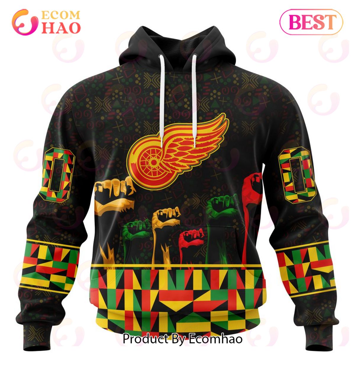 NHL Detroit Red Wings Special Design Celebrate Black History Month 3D Hoodie