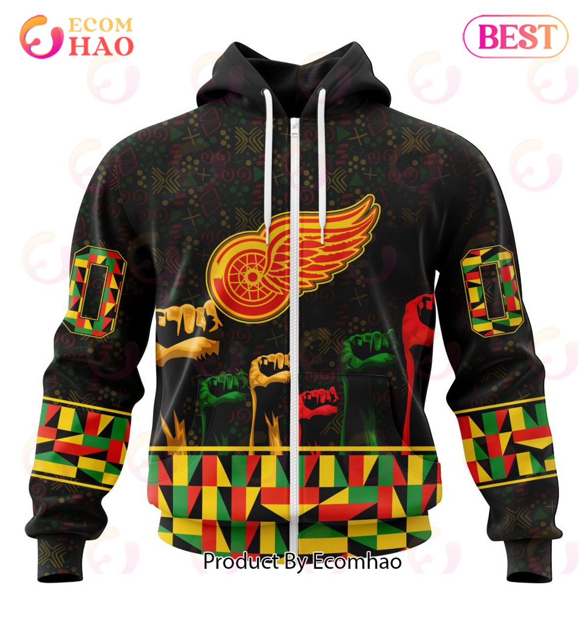 NHL Detroit Red Wings Special Design Celebrate Black History Month 3D Hoodie