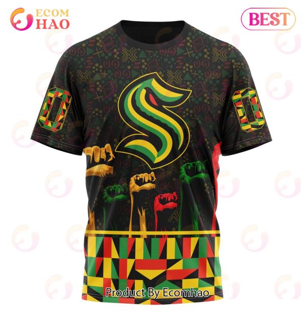 NHL Seattle Kraken Special Design Celebrate Black History Month 3D Hoodie