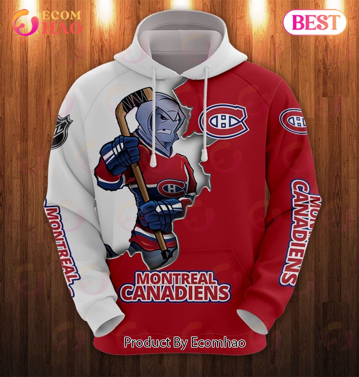 Hoodie 3D Cartoon Graphic Montreal Canadiens For Men & Women