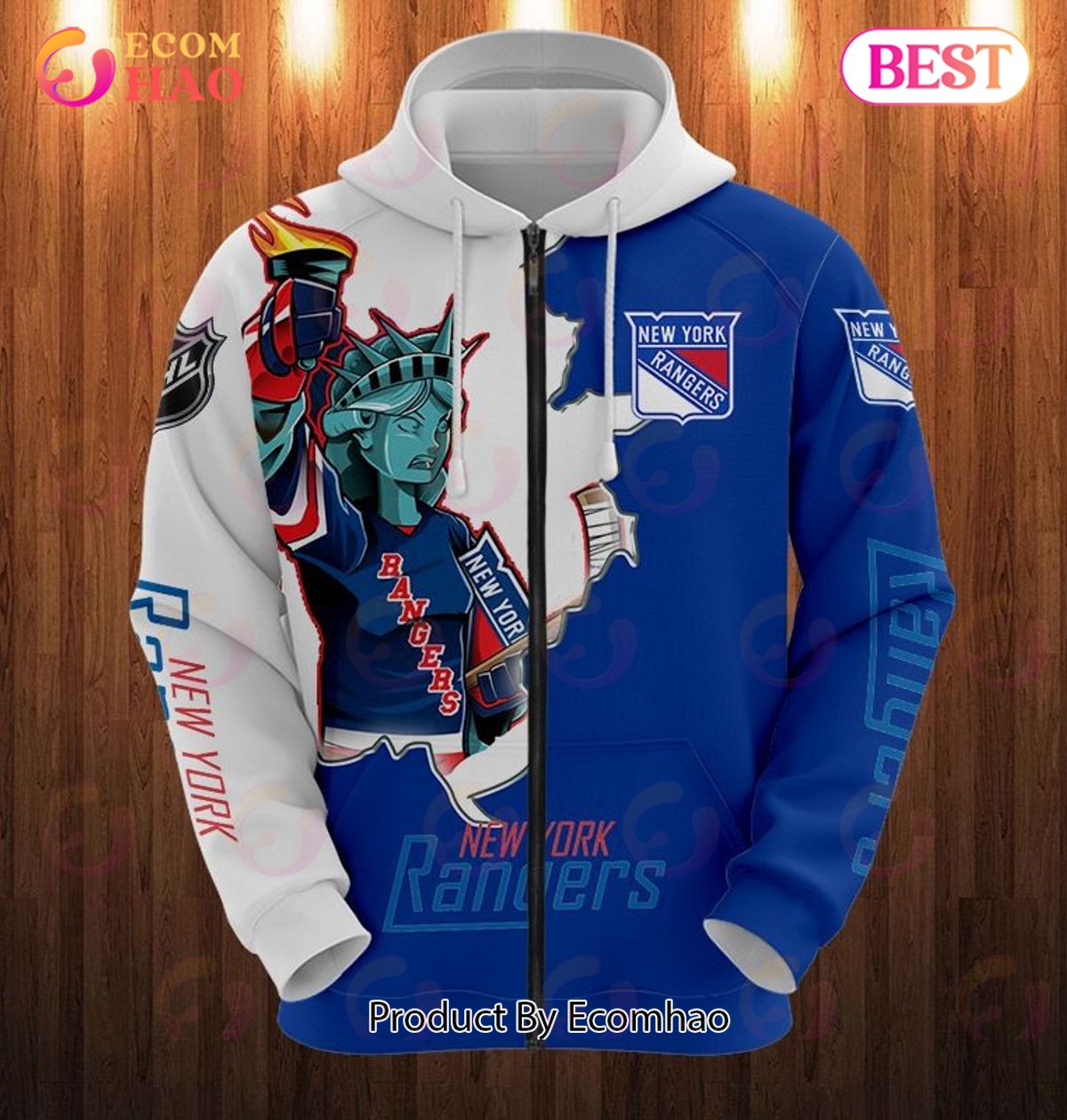 Hoodie 3D Cartoon Graphic New York Rangers For Men & Women