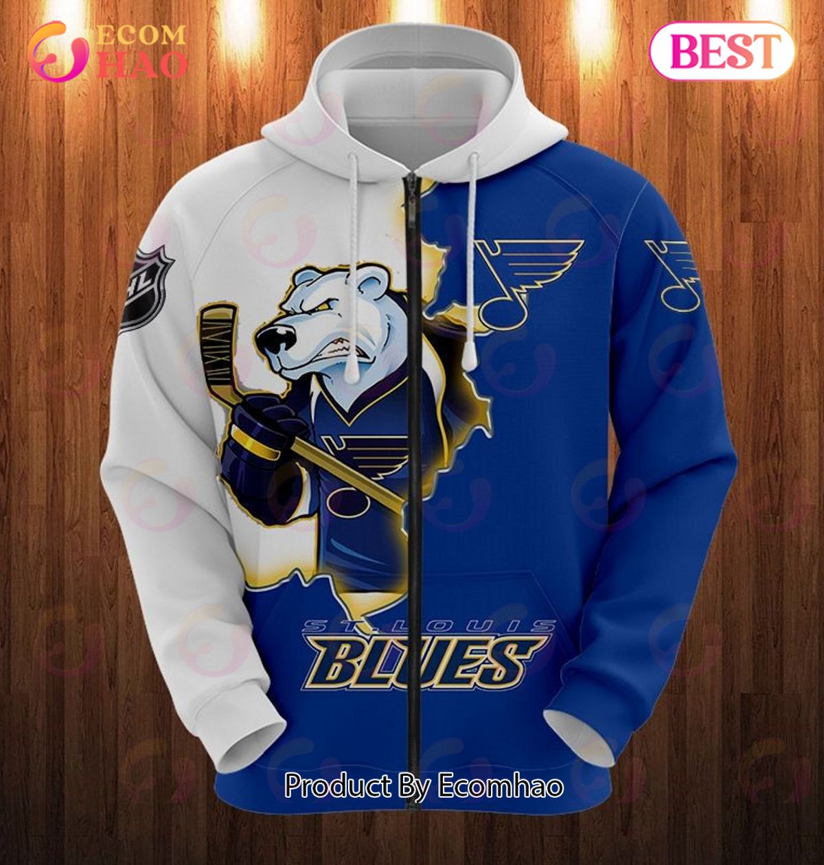 Hoodie 3D Cartoon Graphic St. Louis Blues For Men & Women