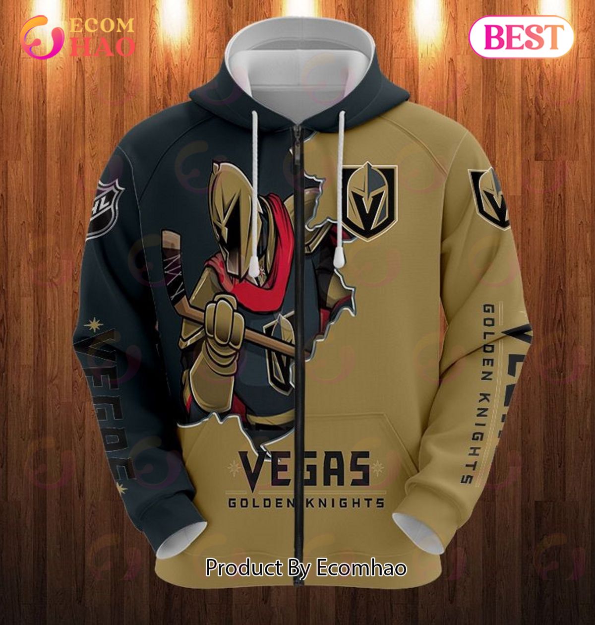 Hoodie 3D Cartoon Graphic Vegas Golden Knights For Men & Women