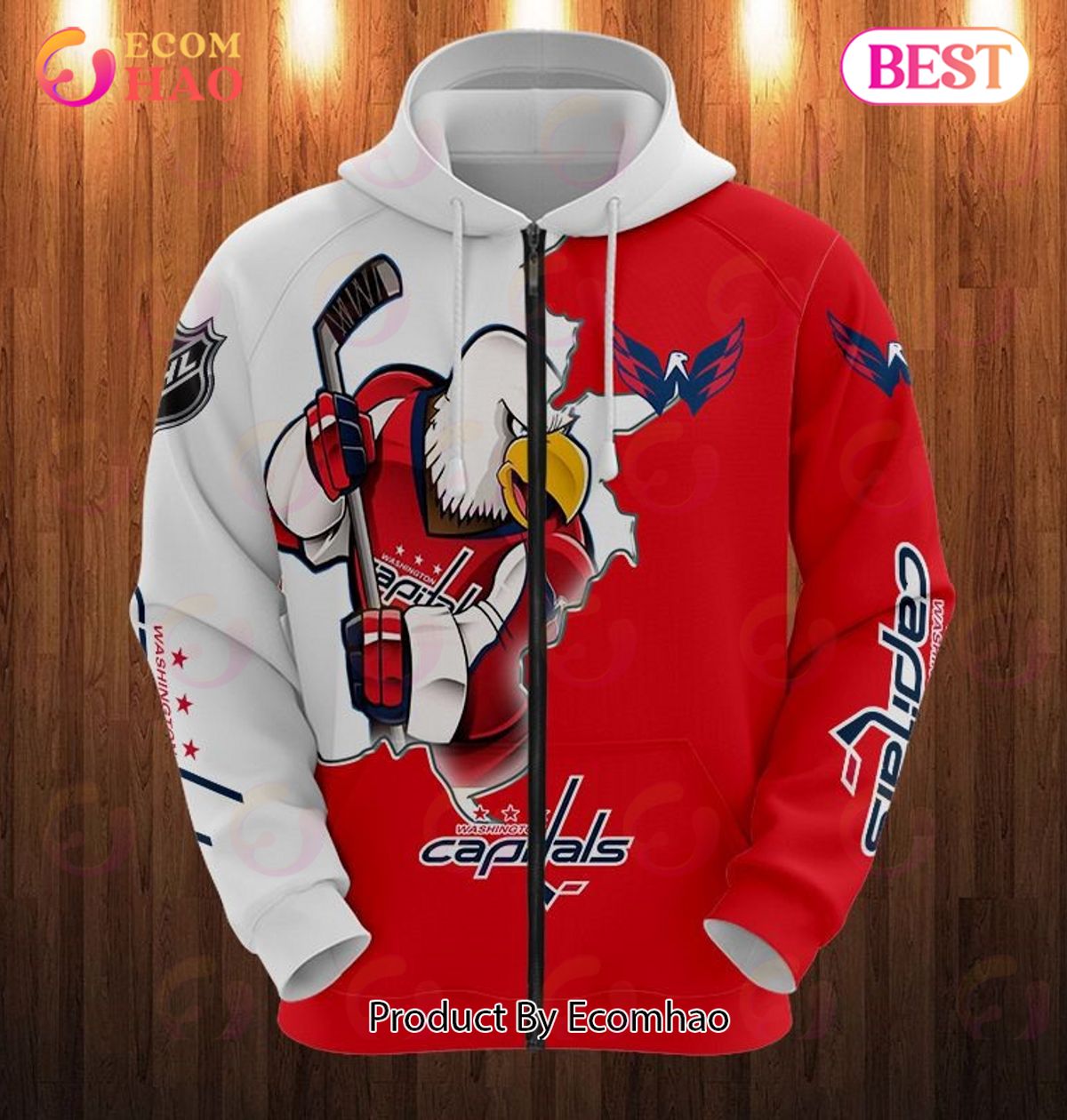 Hoodie 3D Cartoon Graphic Washington Capitals For Men & Women