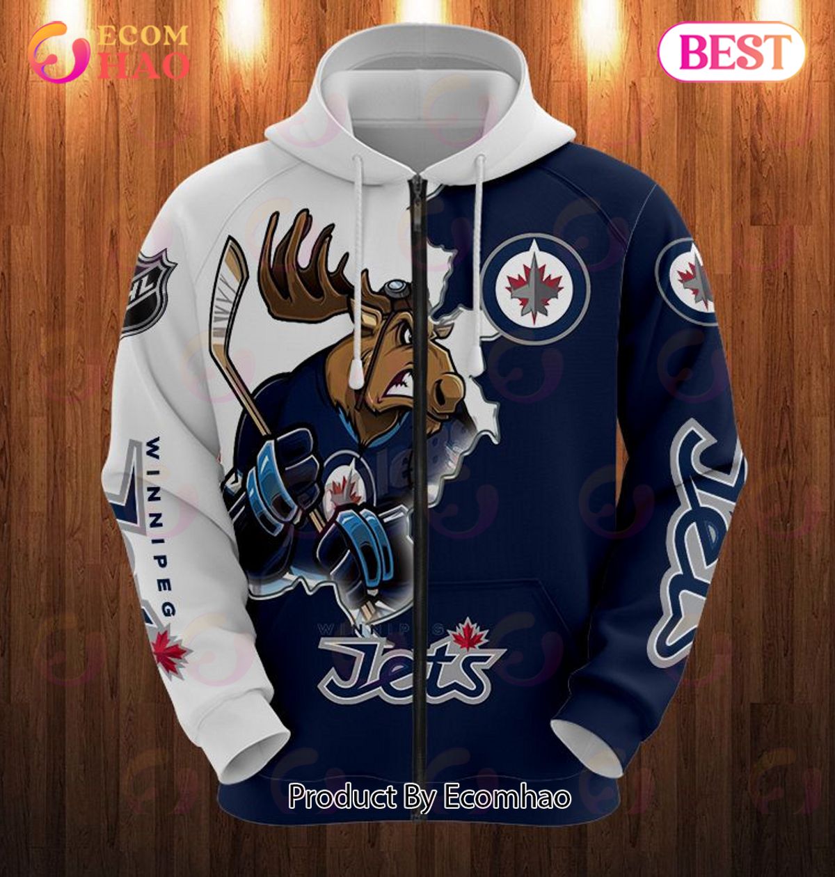 Hoodie 3D Cartoon Graphic Winnipeg Jets For Men & Women