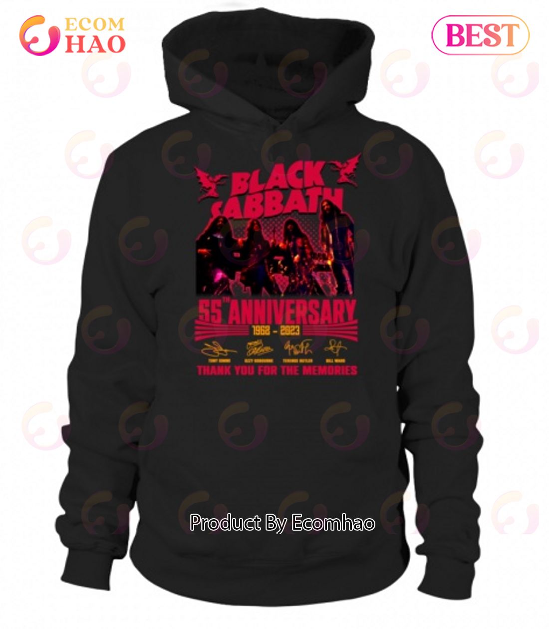 Black Sabbath 55th Anniversary 1968 – 2023 Thank You For The Memories Pink Tone T-Shirt