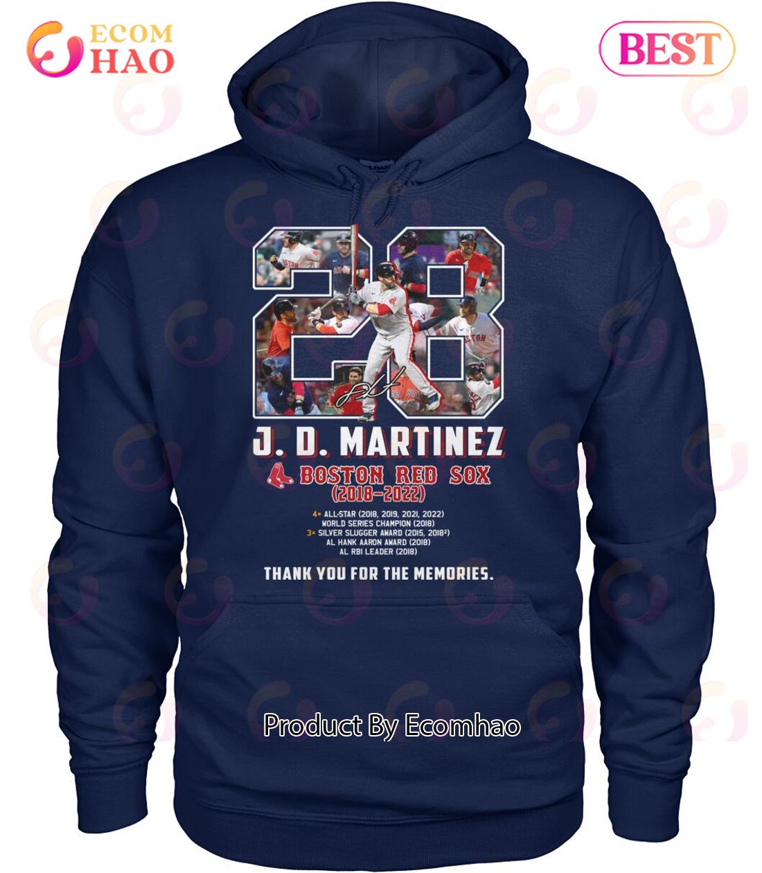 J.D.Martinez Boston Red Sox 2016 – 2022 Thank You For The Memories T-Shirt