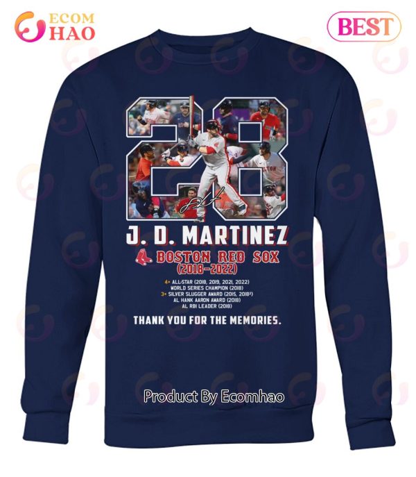 J.D.Martinez Boston Red Sox 2016 – 2022 Thank You For The Memories T-Shirt