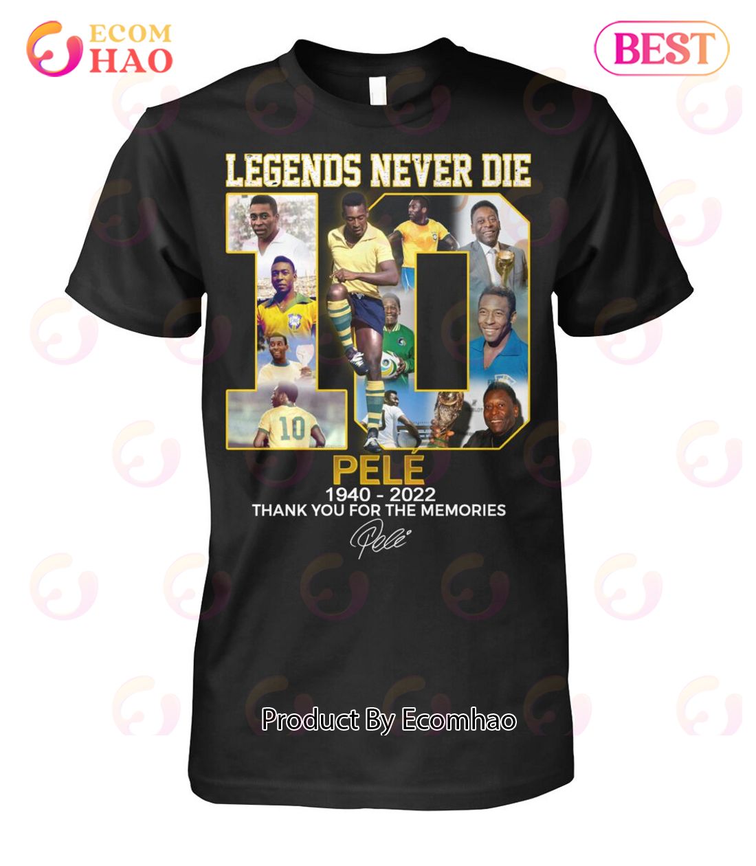 Legends Never Die Pele 1940 – 2022 Thank You For The Memories T-Shirt