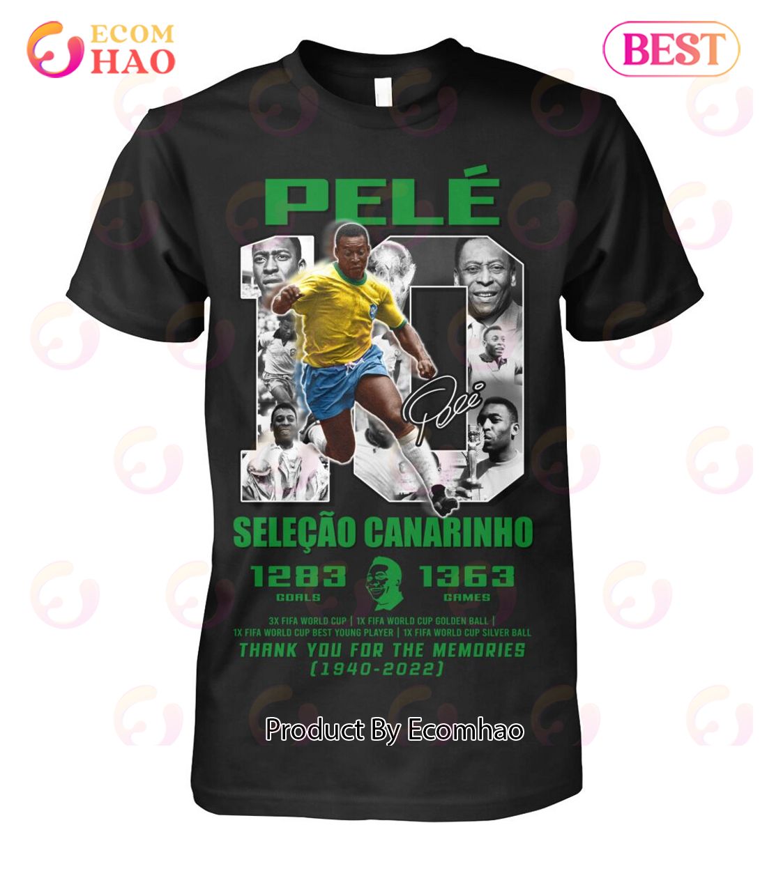 Pele Selecao Canarinho 1283 Goals 1363 Games Thank You For The Memories 1940 – 2022 T-Shirt