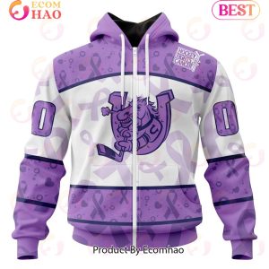OHL Barrie Colts Special Lavender Fight Cancer 3D Hoodie