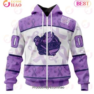 OHL Erie Otters Special Lavender Fight Cancer 3D Hoodie