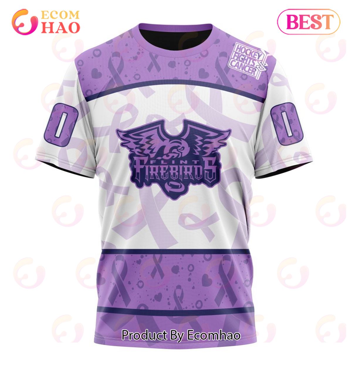 OHL Flint Firebirds Special Lavender Fight Cancer 3D Hoodie