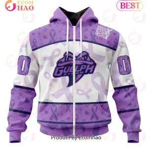 OHL Guelph Storm Special Lavender Fight Cancer 3D Hoodie