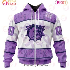 OHL Hamilton Bulldogs Special Lavender Fight Cancer 3D Hoodie