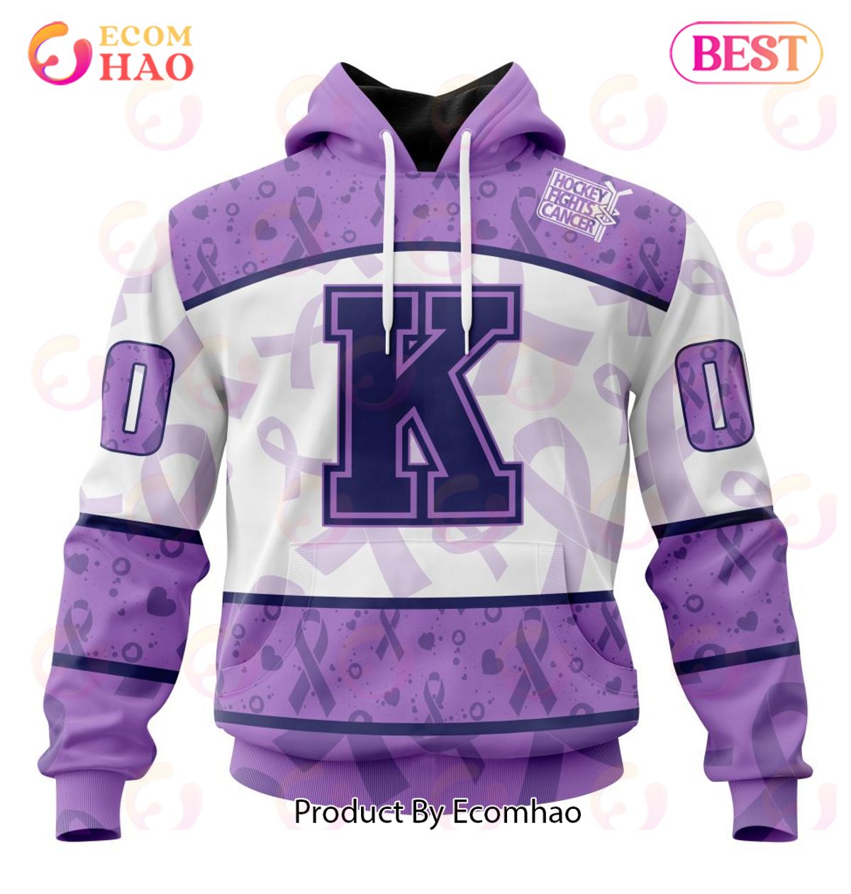 OHL Kingston Frontenacs Special Lavender Fight Cancer 3D Hoodie
