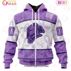 OHL London Knights Special Lavender Fight Cancer 3D Hoodie