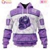 OHL London Knights Special Lavender Fight Cancer 3D Hoodie