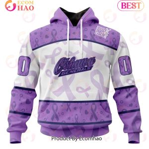 OHL Oshawa Generals Special Lavender Fight Cancer 3D Hoodie