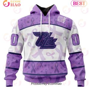 OHL Peterborough Petes Special Lavender Fight Cancer 3D Hoodie