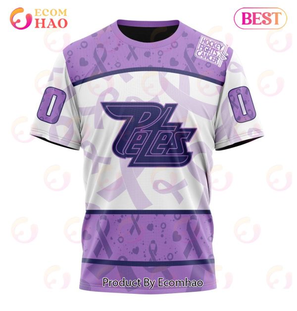 OHL Peterborough Petes Special Lavender Fight Cancer 3D Hoodie