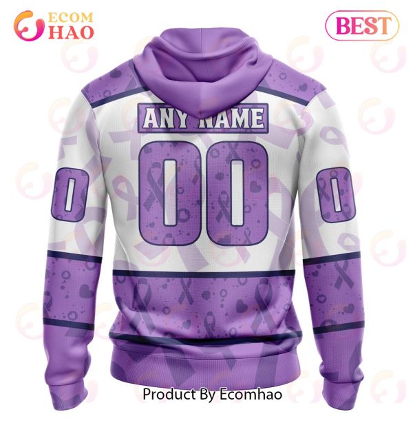 OHL Saginaw Spirit Special Lavender Fight Cancer 3D Hoodie
