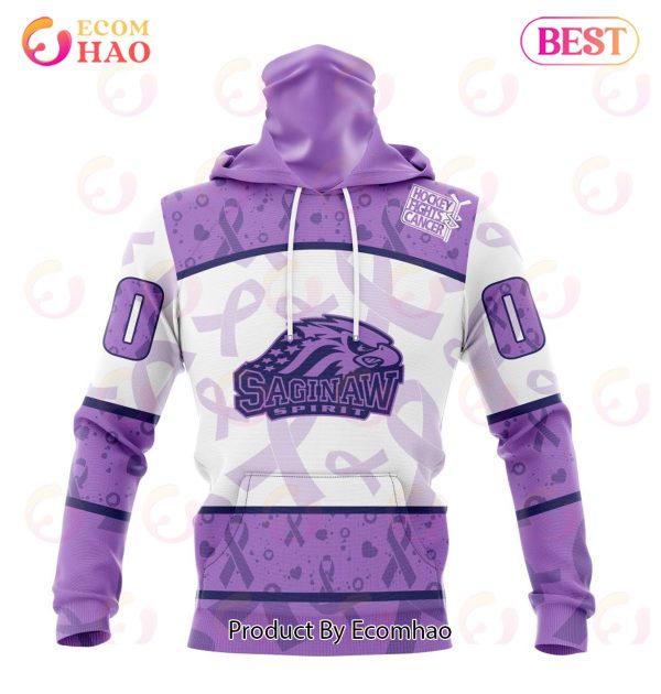 OHL Saginaw Spirit Special Lavender Fight Cancer 3D Hoodie
