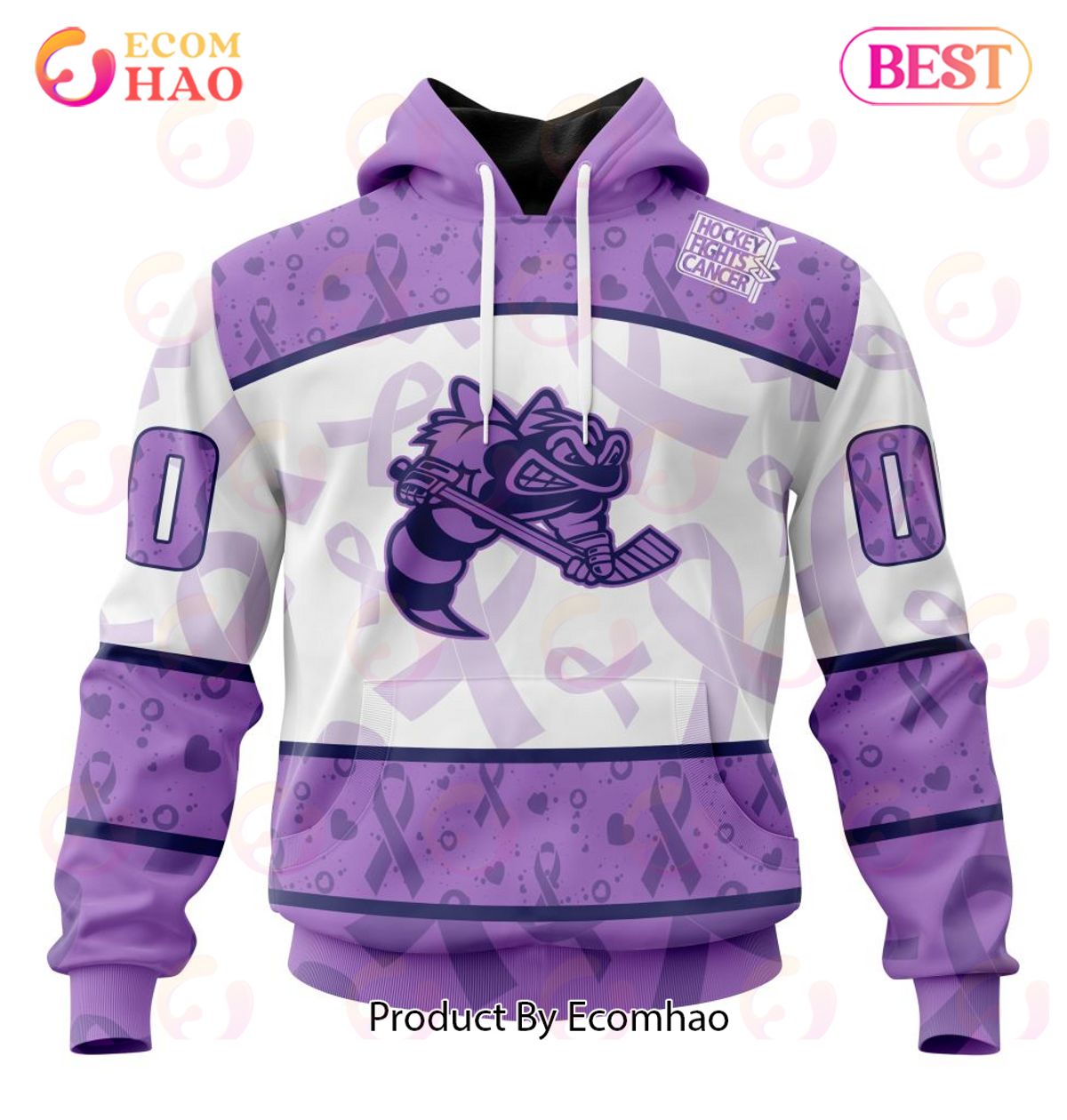 OHL Sarnia Sting Special Lavender Fight Cancer 3D Hoodie