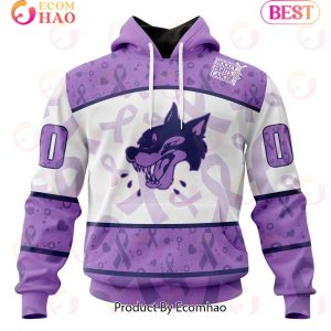 OHL Sudbury Wolves Special Lavender Fight Cancer 3D Hoodie