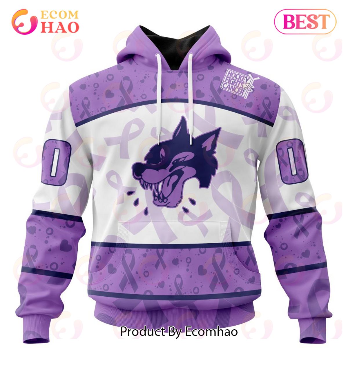 OHL Windsor Spitfires Special Lavender Fight Cancer 3D Hoodie