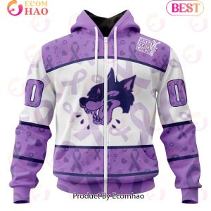 OHL Sudbury Wolves Special Lavender Fight Cancer 3D Hoodie
