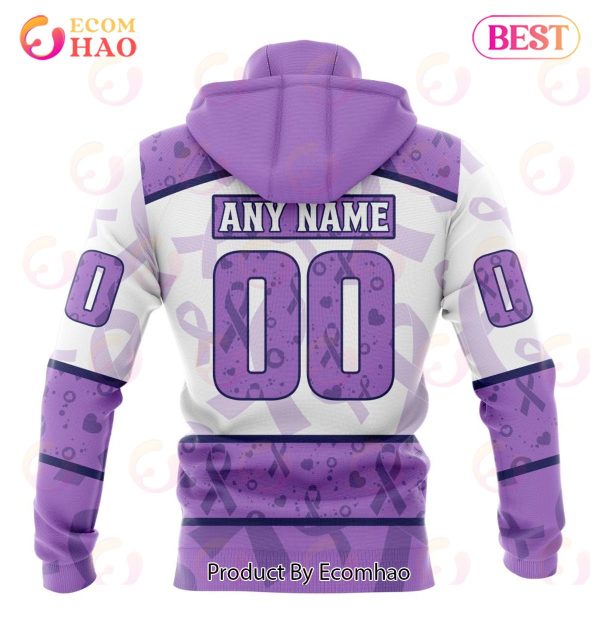 OHL Sudbury Wolves Special Lavender Fight Cancer 3D Hoodie
