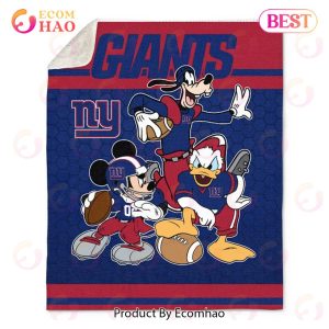 NFL New York Giants Disney Mickey Mouse Quilt, Fleece Blanket, Sherpa Fleece Blanket