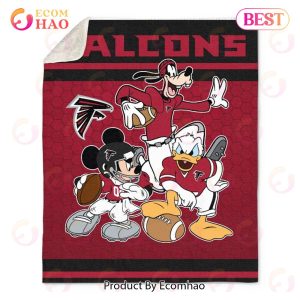 NFL Atlanta Falcons Disney Mickey Mouse Quilt, Fleece Blanket, Sherpa Fleece Blanket