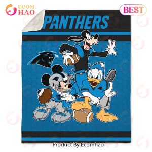 NFL Carolina Panthers Disney Mickey Mouse Quilt, Fleece Blanket, Sherpa Fleece Blanket