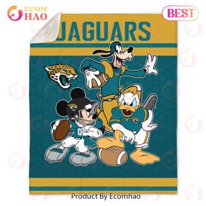 NFL Jacksonville Jaguars Disney Mickey Mouse Quilt, Fleece Blanket, Sherpa Fleece Blanket