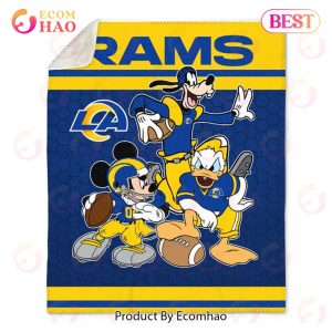 NFL Los Angeles Rams Disney Mickey Mouse Quilt, Fleece Blanket, Sherpa Fleece Blanket