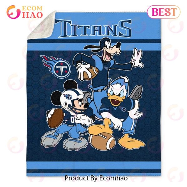 NFL Tennessee Titans Disney Mickey Mouse Quilt, Fleece Blanket, Sherpa Fleece Blanket