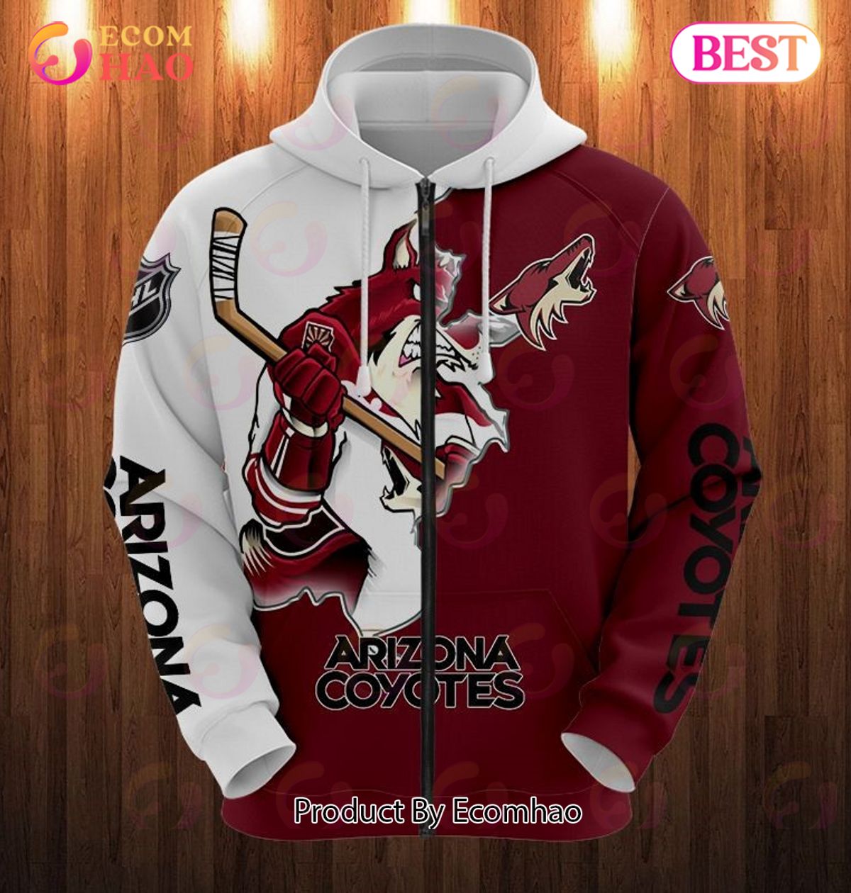 Hoodie 3D Cartoon Graphic Arizona Coyotes For Men & Women