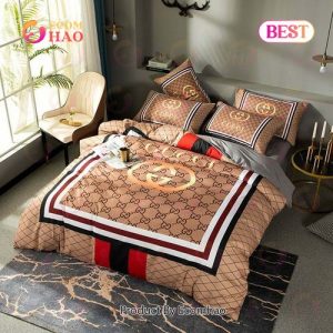 GC Brown Luxury Brand High End Bedding Set Home Decor