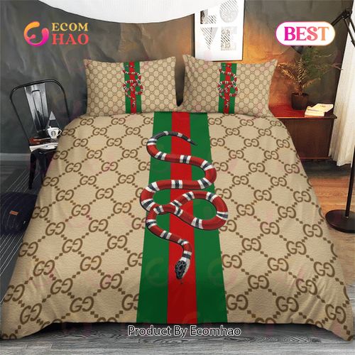 GC Brown Snake Luxury Brand High End Bedding Set Home Decor Luxury Items