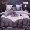 GC Brown Stripe Luxury Brand High End Bedding Set Home Decor
