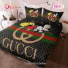 GC Navy Checkered Luxury Brand High End Bedding Set Home Decor