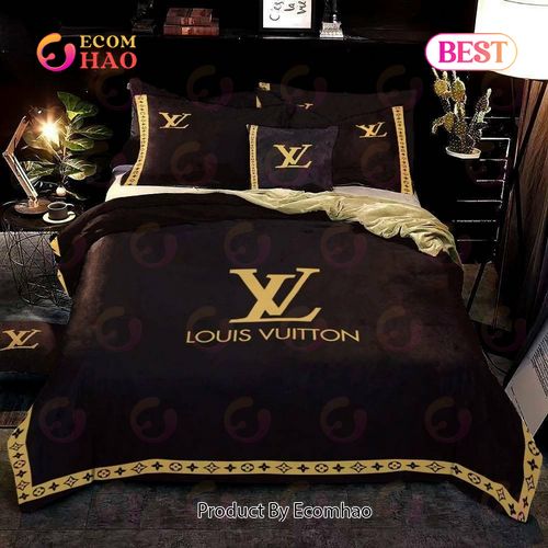 LV Limited Edition 3D Dark Brown Customized Bedding Sets
